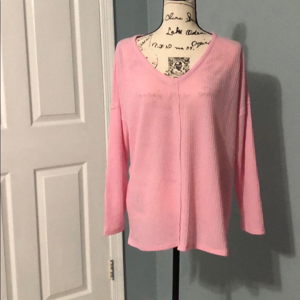Thermal waffle knit sweater